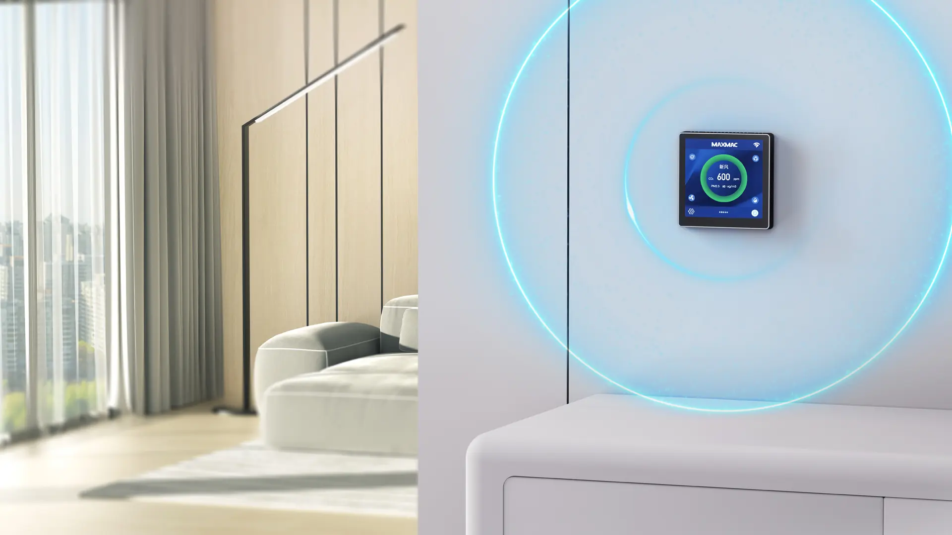 Overview of HVAC air quality monitoring with air sensors integrated into an 86 controller