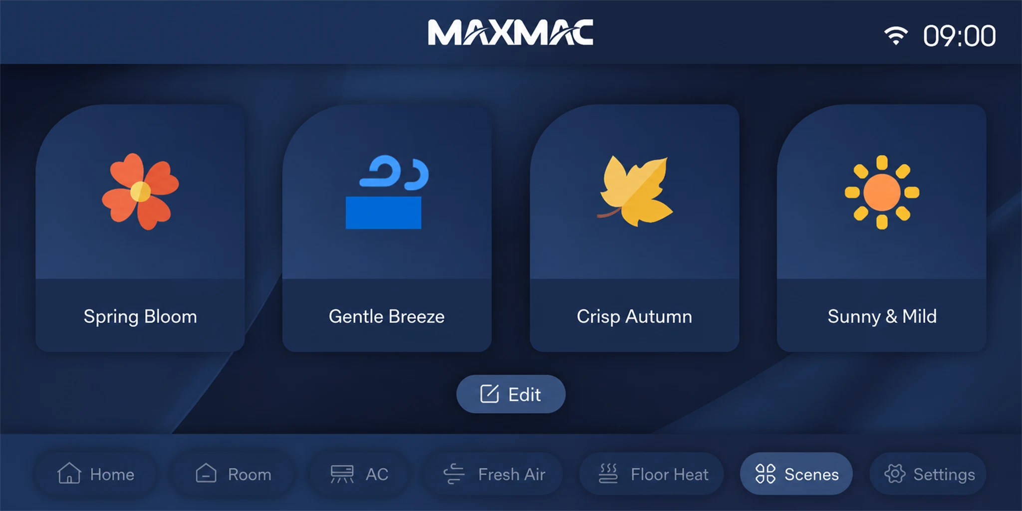 MAXMAC A23 scene preset interface