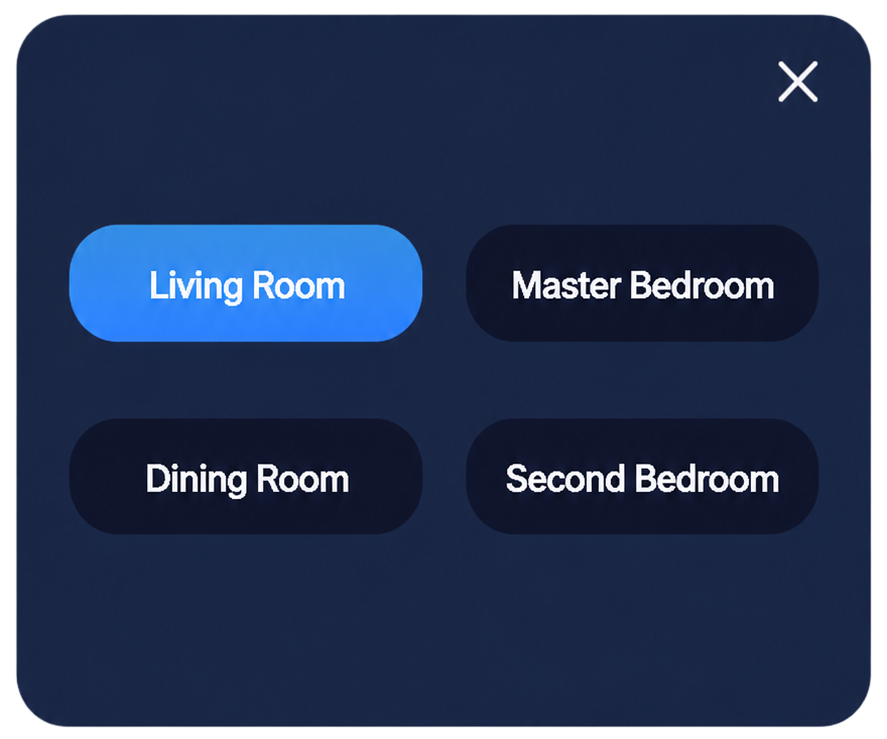 Air-conditioning room zone selection