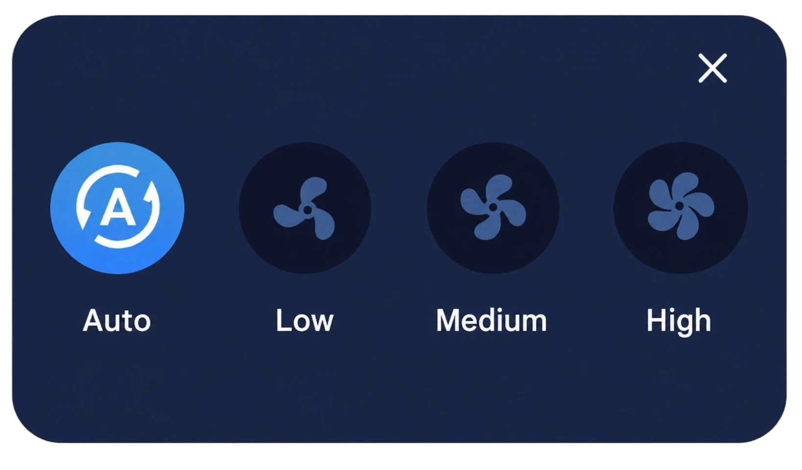 Air-conditioning fan-speed selection