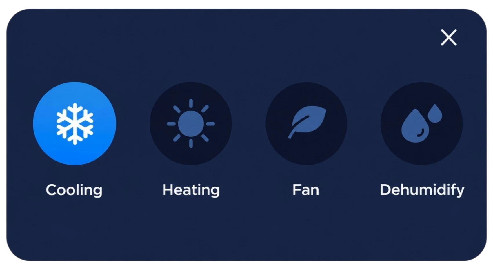Air-conditioning operating mode selection
