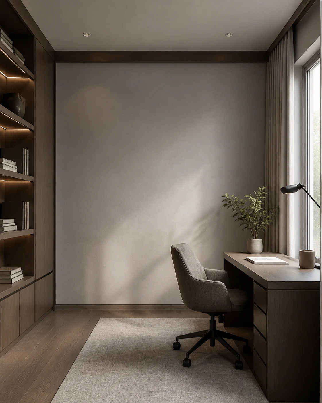 Unoccupied study representing minimum zoned HVAC demand